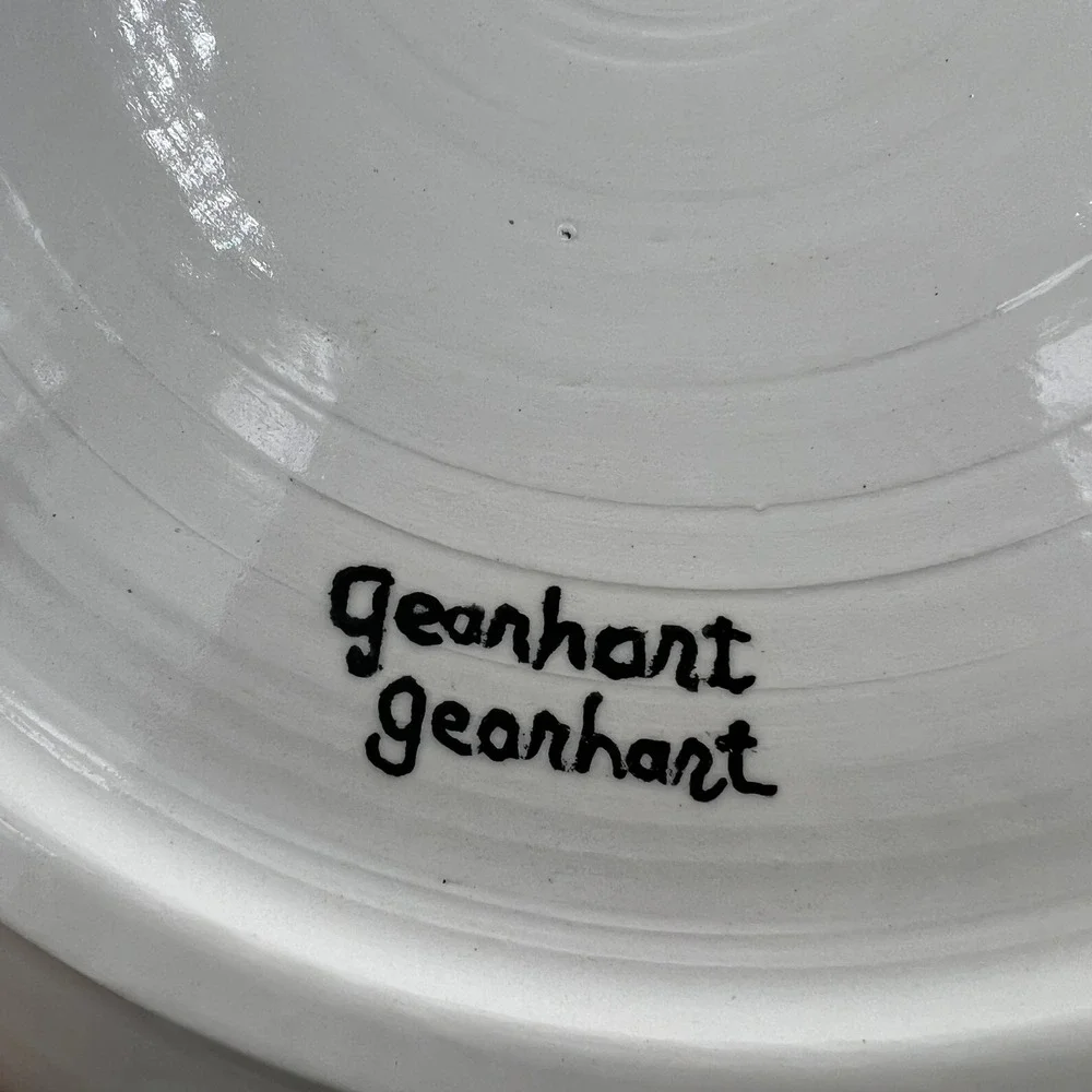 Gearhart Signed Studio Art Pottery‎ Plate Everett Vintage 90s Abstract Ceramic